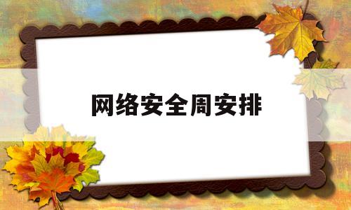网络安全周安排(网络安全周的总结)