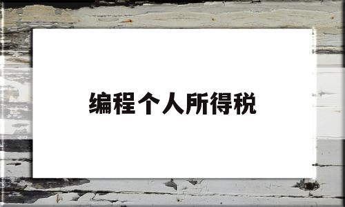 编程个人所得税(编程实现个人所得税计算器)