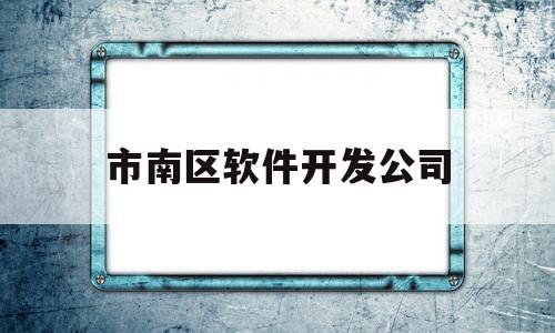 市南区软件开发公司(济南软件开发公司有哪些)