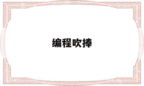 编程吹捧(编程shr)