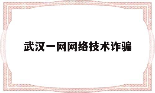 武汉一网网络技术诈骗(武汉市网络诈骗立案标准)
