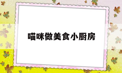 喵咪做美食小厨房(喵咪做美食小厨房教案)