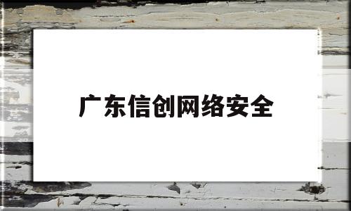 广东信创网络安全(信创网安是什么意思)