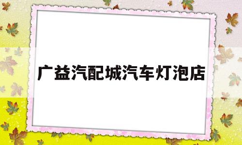 广益汽配城汽车灯泡店(广益汽配城汽车灯泡店在哪里)