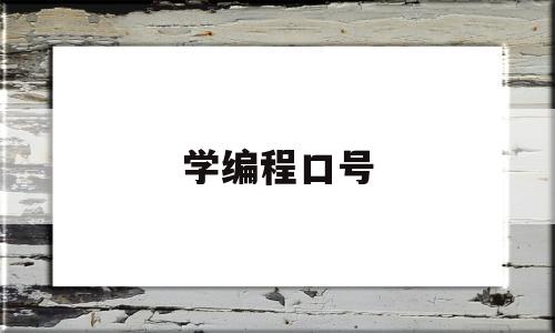 学编程口号(学编程的宣传语)