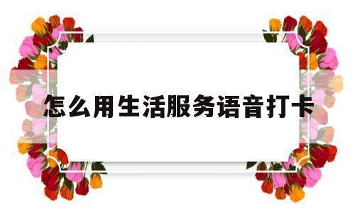 怎么用生活服务语音打卡(怎么用生活服务语音打卡呢)