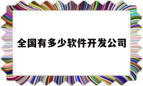 全国有多少软件开发公司(全国软件开发公司排名)