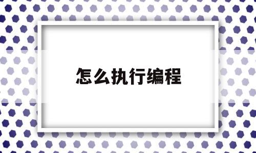 怎么执行编程(怎么执行编程程序)