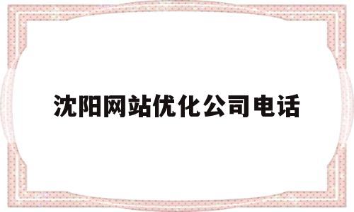 沈阳网站优化公司电话(沈阳沈河seo网站排名优化)