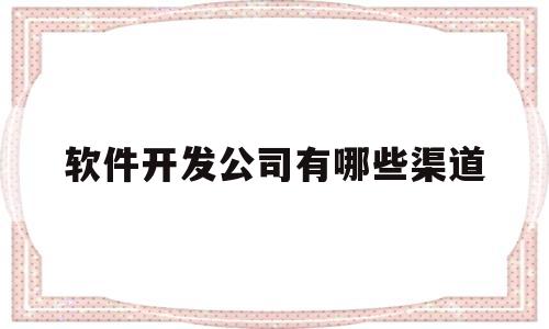 软件开发公司有哪些渠道(软件开发公司有哪些渠道呢)