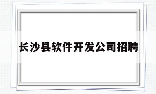 长沙县软件开发公司招聘(长沙县软件开发公司招聘电话)