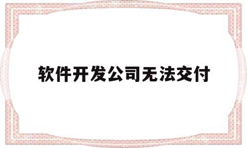 软件开发公司无法交付(软件开发不满意可以退款吗)