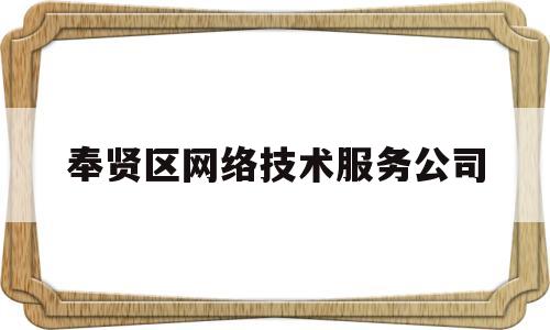 奉贤区网络技术服务公司(奉贤区网络技术服务公司招聘)