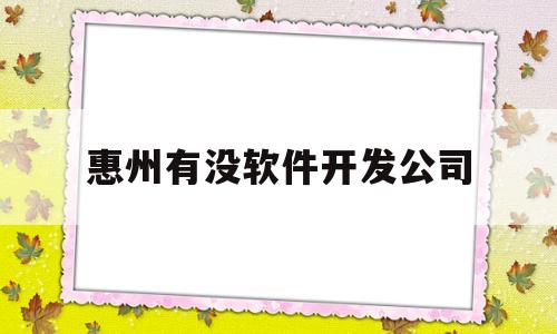 惠州有没软件开发公司(惠州有没软件开发公司招聘信息)