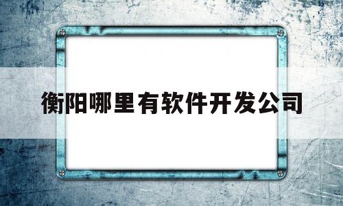 衡阳哪里有软件开发公司(衡阳软件产品登记测试报告电话)