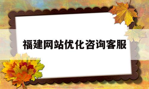 福建网站优化咨询客服(福建网站优化咨询客服招聘)