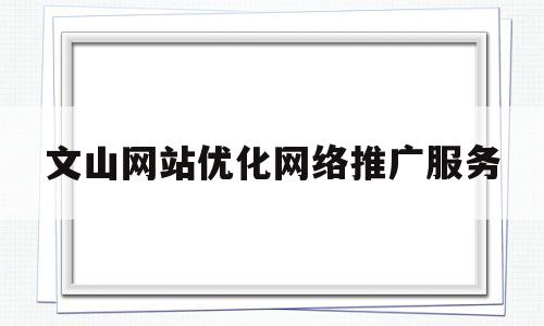 文山网站优化网络推广服务(文山网站优化网络推广服务项目)