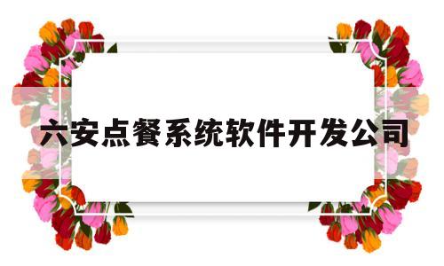 关于六安点餐系统软件开发公司的信息
