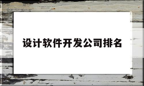 设计软件开发公司排名(做软件开发的公司有哪些呢)