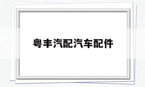 粤丰汽配汽车配件(粤丰汽配城属于哪个区)