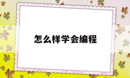 怎么样学会编程(怎样学会编程视频教程)