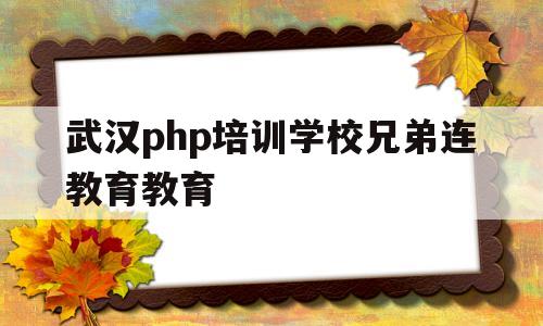 武汉php培训学校兄弟连教育教育的简单介绍