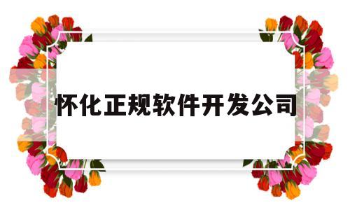 怀化正规软件开发公司(怀化小程序开发哪个公司做的好)