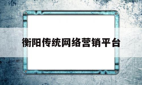 衡阳传统网络营销平台(湖南衡阳网络科技有限公司)