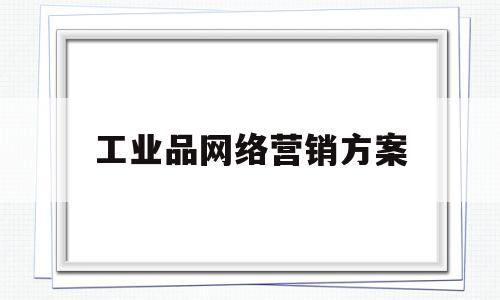 工业品网络营销方案(工业品网络营销方案范文)