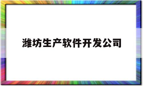 潍坊生产软件开发公司(潍坊生产软件开发公司招聘)