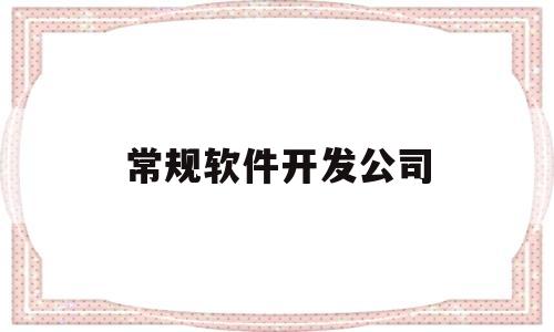常规软件开发公司(常规软件开发公司有哪些)