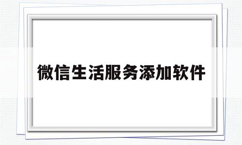 微信生活服务添加软件(微信生活服务添加软件安全吗)