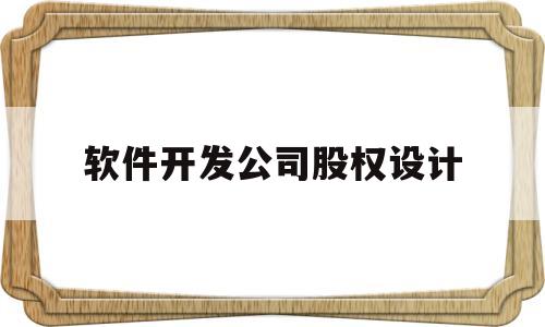软件开发公司股权设计(软件开发公司股权设计案例)