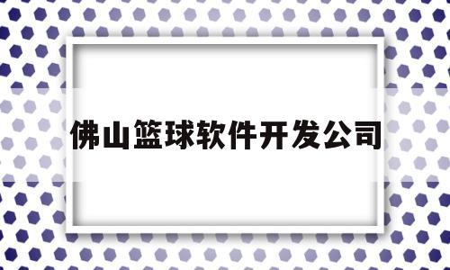 佛山篮球软件开发公司(佛山篮球培训机构前十排名)
