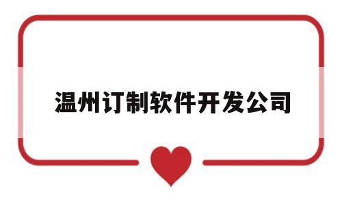温州订制软件开发公司(温州订制软件开发公司排名)