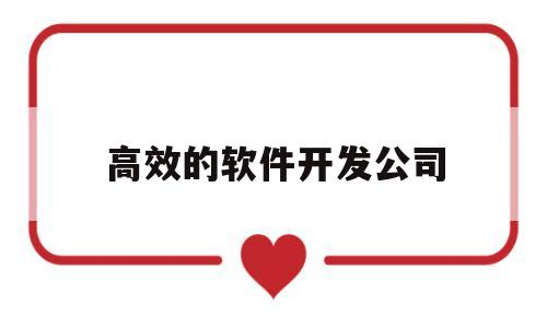 高效的软件开发公司(开发软件的公司有哪些)