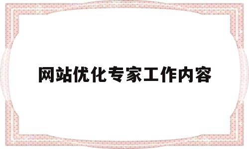 网站优化专家工作内容(网站优化专家工作内容怎么写)