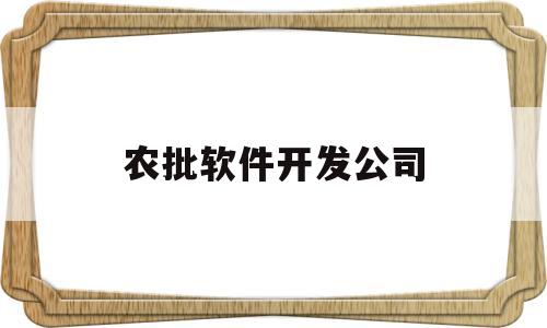 农批软件开发公司(农批软件开发公司招聘)
