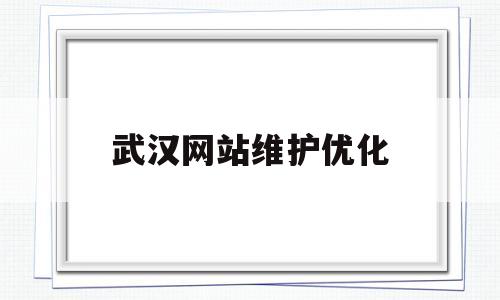 武汉网站维护优化(武汉网站建设方案优化)