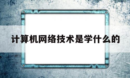 计算机网络技术是学什么的(计算机网络技术是学什么的专业)