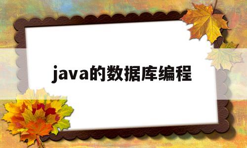 java的数据库编程(使用java实现数据库编程第十章项目)