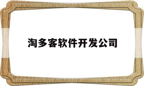 淘多客软件开发公司(淘多客软件开发公司怎么样)