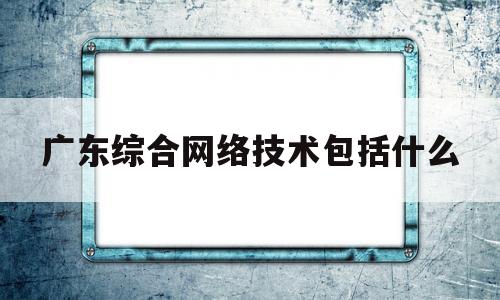 广东综合网络技术包括什么(广东省综合教育综合服务平台)