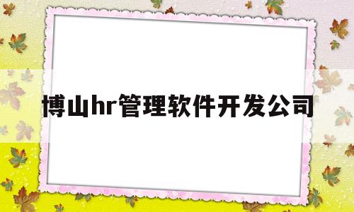 博山hr管理软件开发公司(博山hr管理软件开发公司有哪些)