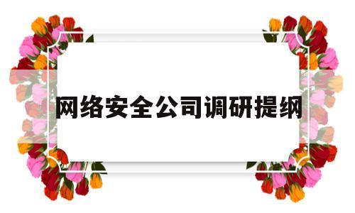 网络安全公司调研提纲(网络安全调查报告范文2000字)