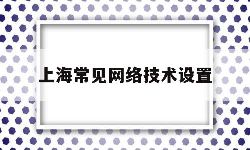 上海常见网络技术设置(上海市网络技术综合应用研究所)
