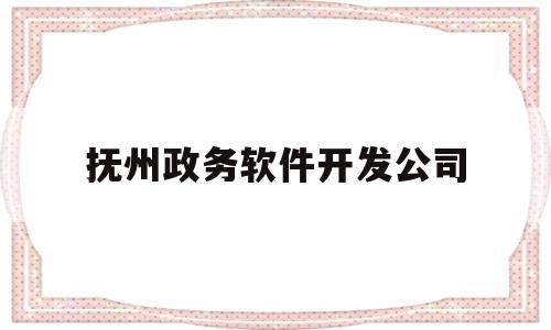 抚州政务软件开发公司(江西抚州政务服务网官网)