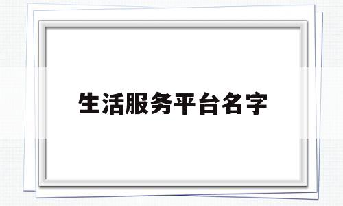 生活服务平台名字(生活服务平台商业计划书)