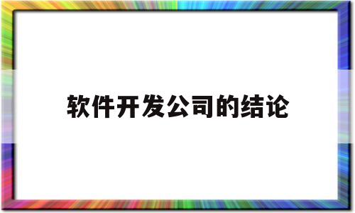 软件开发公司的结论(软件公司软件开发摘要)
