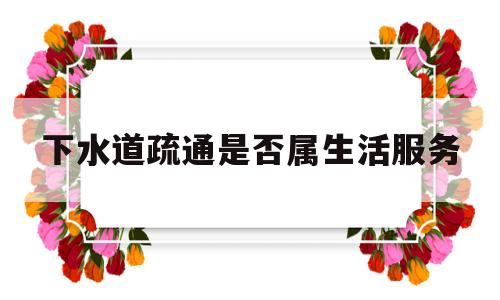 下水道疏通是否属生活服务(下水道疏通属于什么部门)